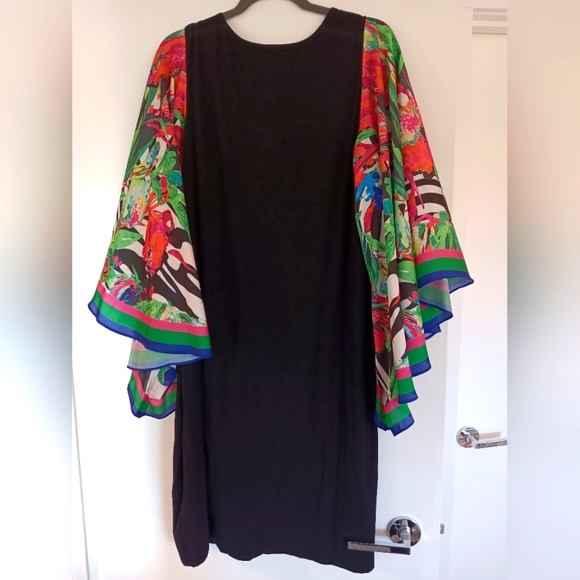 Black Dress with Colorful Sleeves - Picture 2 of 6